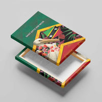 Saint Kitts and Nevis Canvas Wall Art Pelican With Poinciana Flowers - Wonder Print Shop