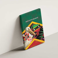 Saint Kitts and Nevis Canvas Wall Art Pelican With Poinciana Flowers - Wonder Print Shop