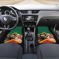 Saint Kitts and Nevis Car Mats Pelican With Poinciana Flowers - Wonder Print Shop