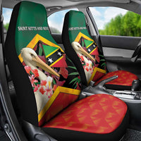 Saint Kitts and Nevis Car Seat Cover Pelican With Poinciana Flowers - Wonder Print Shop