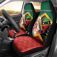 Saint Kitts and Nevis Car Seat Cover Pelican With Poinciana Flowers - Wonder Print Shop