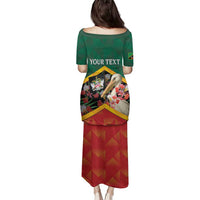 Personalized Saint Kitts and Nevis Family Matching Puletasi and Hawaiian Shirt Pelican With Poinciana Flowers - Wonder Print Shop