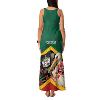 Personalized Saint Kitts and Nevis Family Matching Tank Maxi Dress and Hawaiian Shirt Pelican With Poinciana Flowers - Wonder Print Shop