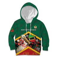 Personalized Saint Kitts and Nevis Kid Hoodie Pelican With Poinciana Flowers - Wonder Print Shop
