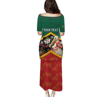 Personalized Saint Kitts and Nevis Puletasi Pelican With Poinciana Flowers - Wonder Print Shop