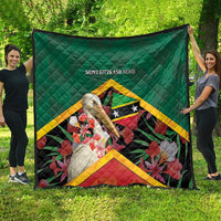 Saint Kitts and Nevis Quilt Pelican With Poinciana Flowers - Wonder Print Shop