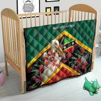 Saint Kitts and Nevis Quilt Pelican With Poinciana Flowers - Wonder Print Shop