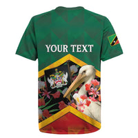 Personalized Saint Kitts and Nevis Rugby Jersey Pelican With Poinciana Flowers - Wonder Print Shop