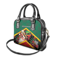 Saint Kitts and Nevis Shoulder Handbag Pelican With Poinciana Flowers - Wonder Print Shop