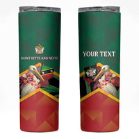 Personalized Saint Kitts and Nevis Skinny Tumbler Pelican With Poinciana Flowers - Wonder Print Shop