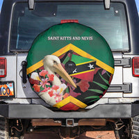 Saint Kitts and Nevis Spare Tire Cover Pelican With Poinciana Flowers - Wonder Print Shop