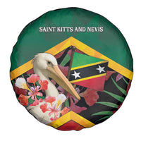 Saint Kitts and Nevis Spare Tire Cover Pelican With Poinciana Flowers - Wonder Print Shop