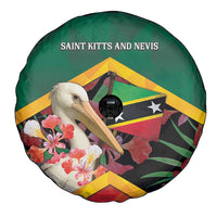 Saint Kitts and Nevis Spare Tire Cover Pelican With Poinciana Flowers - Wonder Print Shop