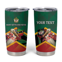 Personalized Saint Kitts and Nevis Tumbler Cup Pelican With Poinciana Flowers - Wonder Print Shop