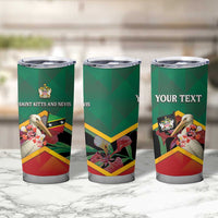 Personalized Saint Kitts and Nevis Tumbler Cup Pelican With Poinciana Flowers - Wonder Print Shop