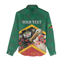 Personalized Saint Kitts and Nevis Women Casual Shirt Pelican With Poinciana Flowers - Wonder Print Shop