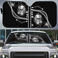 Western Gothic Yoke Auto Sun Shade Skull Rose With Spider - Wonder Print Shop