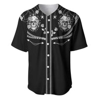 Western Gothic Yoke Baseball Jersey Skull Rose With Spider - Wonder Print Shop