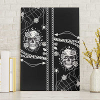 Western Gothic Yoke Canvas Wall Art Skull Rose With Spider - Wonder Print Shop