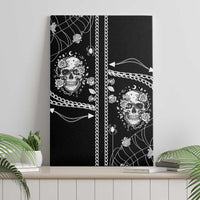Western Gothic Yoke Canvas Wall Art Skull Rose With Spider - Wonder Print Shop