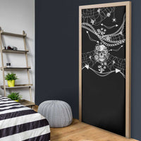 Western Gothic Yoke Door Cover Skull Rose With Spider - Wonder Print Shop