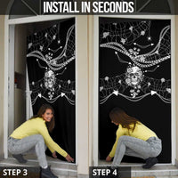 Western Gothic Yoke Door Cover Skull Rose With Spider - Wonder Print Shop