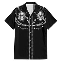 Western Gothic Yoke Family Matching Mermaid Dress and Hawaiian Shirt Skull Rose With Spider - Wonder Print Shop