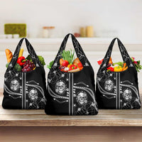 Western Gothic Yoke Grocery Bag Skull Rose With Spider - Wonder Print Shop