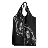 Western Gothic Yoke Grocery Bag Skull Rose With Spider - Wonder Print Shop