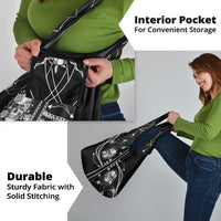 Western Gothic Yoke Grocery Bag Skull Rose With Spider - Wonder Print Shop