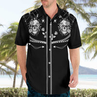 Western Gothic Yoke Hawaiian Shirt Skull Rose With Spider - Wonder Print Shop