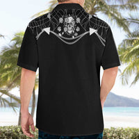 Western Gothic Yoke Hawaiian Shirt Skull Rose With Spider - Wonder Print Shop