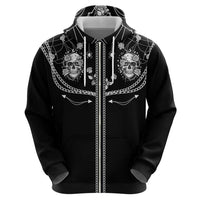Western Gothic Yoke Hoodie Skull Rose With Spider - Wonder Print Shop