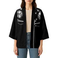 Western Gothic Yoke Kimono Skull Rose With Spider - Wonder Print Shop