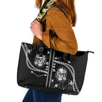 Western Gothic Yoke Leather Tote Bag Skull Rose With Spider - Wonder Print Shop