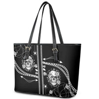 Western Gothic Yoke Leather Tote Bag Skull Rose With Spider - Wonder Print Shop