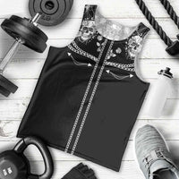 Western Gothic Yoke Men Tank Top Skull Rose With Spider - Wonder Print Shop