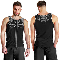 Western Gothic Yoke Men Tank Top Skull Rose With Spider - Wonder Print Shop
