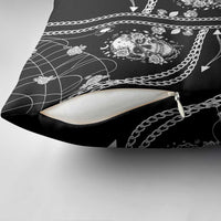 Western Gothic Yoke Pillow Cover Skull Rose With Spider - Wonder Print Shop