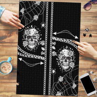 Western Gothic Yoke Puzzle Skull Rose With Spider - Wonder Print Shop