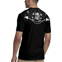 Western Gothic Yoke Rugby Jersey Skull Rose With Spider - Wonder Print Shop