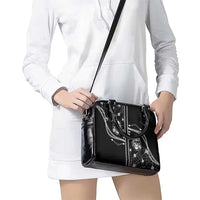 Western Gothic Yoke Shoulder Handbag Skull Rose With Spider - Wonder Print Shop