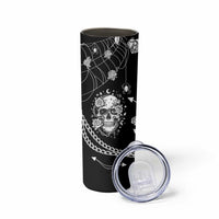 Western Gothic Yoke Skinny Tumbler Skull Rose With Spider - Wonder Print Shop