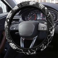 Western Gothic Yoke Steering Wheel Cover Skull Rose With Spider - Wonder Print Shop