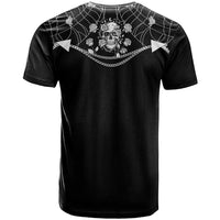 Western Gothic Yoke T Shirt Skull Rose With Spider - Wonder Print Shop