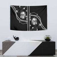 Western Gothic Yoke Tapestry Skull Rose With Spider - Wonder Print Shop