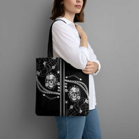 Western Gothic Yoke Tote Bag Skull Rose With Spider - Wonder Print Shop