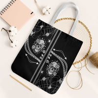 Western Gothic Yoke Tote Bag Skull Rose With Spider - Wonder Print Shop