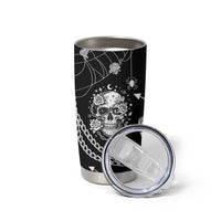 Western Gothic Yoke Tumbler Cup Skull Rose With Spider - Wonder Print Shop