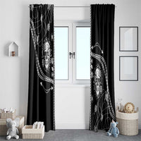 Western Gothic Yoke Window Curtain Skull Rose With Spider - Wonder Print Shop